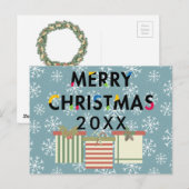 Moderne kerstcadeaudozen Briefkaart sneeuwvlokken (Voorkant / Achterkant)