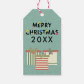 Moderne kerstcadeaudozen met mooi cadeau Label Cadeaulabel (Voorkant)