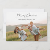 Moderne kerstcadeaufoto voor droog kerstzwart scri feestdagenkaart (Voorkant)