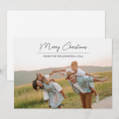 Moderne kerstcadeaufoto voor droog kerstzwart scri feestdagenkaart (Voorkant / Achterkant)