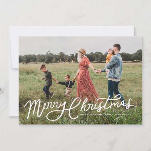 Moderne kerstcadeaukaart met briefing feestdagenkaart (Voorkant)