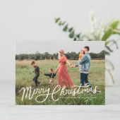 Moderne kerstcadeaukaart met briefing feestdagenkaart (Staand voorkant)