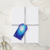 Moderne kerstcadeaukaart van gebrandschilderd glas cadeaulabel (Met Touw)