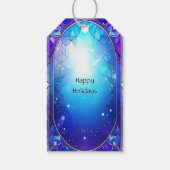 Moderne kerstcadeaukaart van gebrandschilderd glas cadeaulabel (Achterkant)
