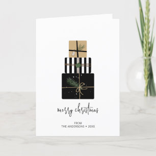 Moderne kerstcadeaukaartje voor fijne kerst feestdagen kaart