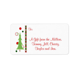Moderne kerstcadeauLabel Etiket
