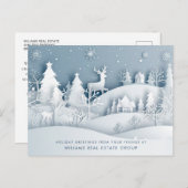 Moderne kerstcadeaupapier snijden in bedrijfskledi briefkaart (Voorkant / Achterkant)