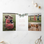 Moderne kerstcadeauset Kerst foto Tri-Fold kaart (Binnen)