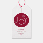 Moderne Kerstcadeautag met rode blijdschap Cadeaulabel (Voorkant)