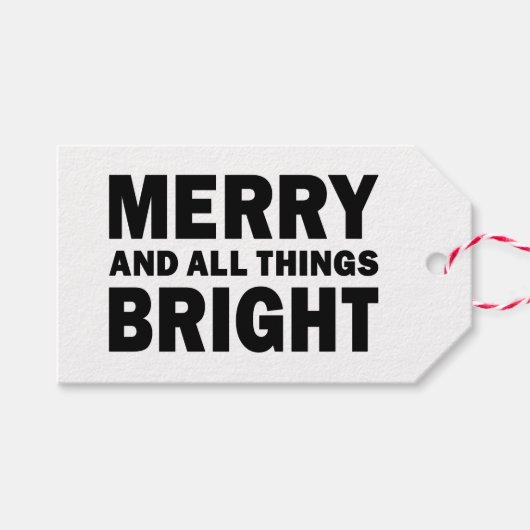 Moderne Kerstcadeautag | Prettig & Alles Lichtjes Cadeaulabel (Voorkant (Horizontaal))