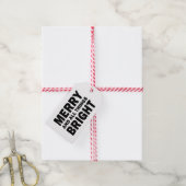 Moderne Kerstcadeautag | Prettig & Alles Lichtjes Cadeaulabel (Met Touw)