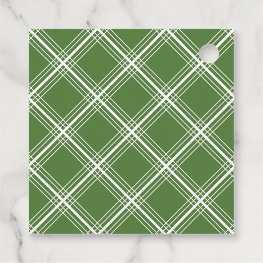 Moderne kerstcadeautje met groene kerst bedankjes labels (Achterkant)