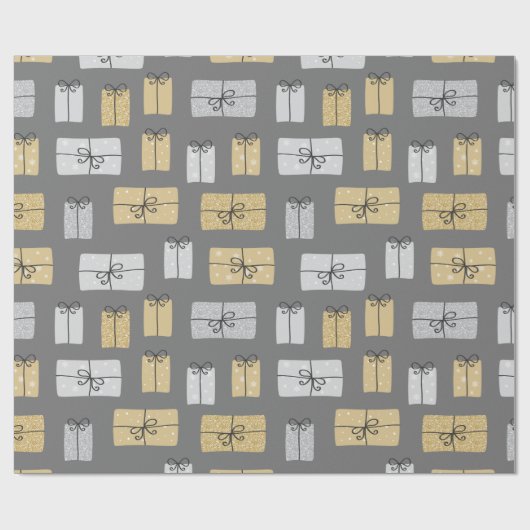 Moderne kerstcadeautjes cadeaupapier (Vlak)