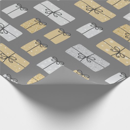 Moderne kerstcadeautjes cadeaupapier (Hoek)