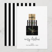 Moderne kerstcadeautjes feestdagenkaart (Voorkant / Achterkant)