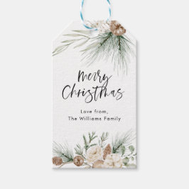 Moderne kerstcadeautjes Label Greenery Xmas Cadeaulabel