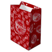 Moderne kerstcadeautjes met elegant medium cadeauzakje (Achterkant Gekanteld)