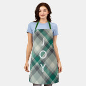 Moderne kerstcadeautjes met groen licht schort (Gedragen)