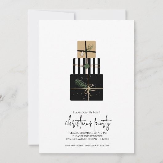 Moderne kerstcadedag kaart (Voorkant)