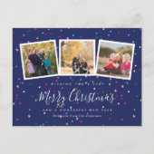 Moderne kerstcadefamilie foto's collage feestdagenkaart (Voorkant)