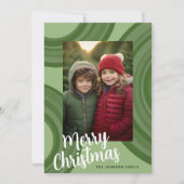 Moderne Kerstcirkels met vakantiefoto Feestdagenkaart (Voorkant)