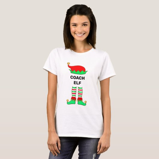 Moderne kerstcoach Elf T-Shirt (Voorkant volledig)