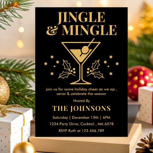Moderne Kerstcocktailparty met Jingle & Mingle Kaart