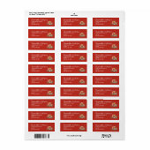 Moderne kerstcocktails rood retouradres etiket (Full Sheet)