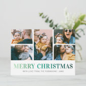 Moderne Kerstcollage van 5 foto's Feestdagenkaart (Staand voorkant)