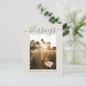 Moderne Kerstcrème Kerstvakantie Feestdagenkaart (Staand voorkant)