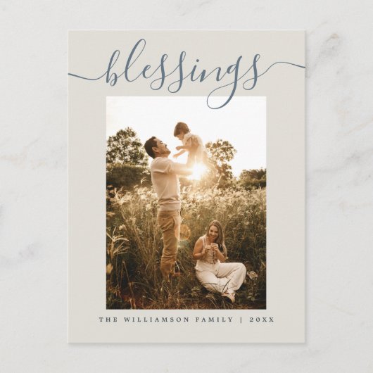 Moderne Kerstcrème Kerstvakantie Feestdagenkaart (Voorkant)