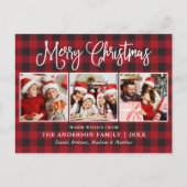 Moderne kerstdag met kalligrafie 3 Foto geplaatst Briefkaart (Voorkant)