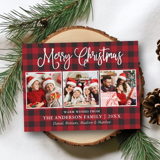 Moderne kerstdag met kalligrafie 3 Foto geplaatst Briefkaart