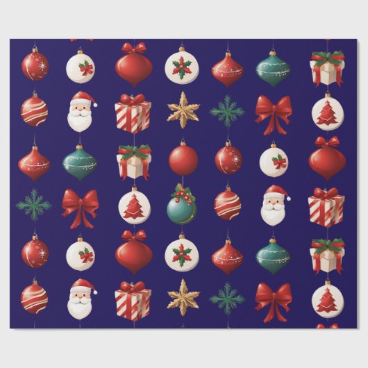 Moderne kerstdecoraties cadeaupapier (Vlak)