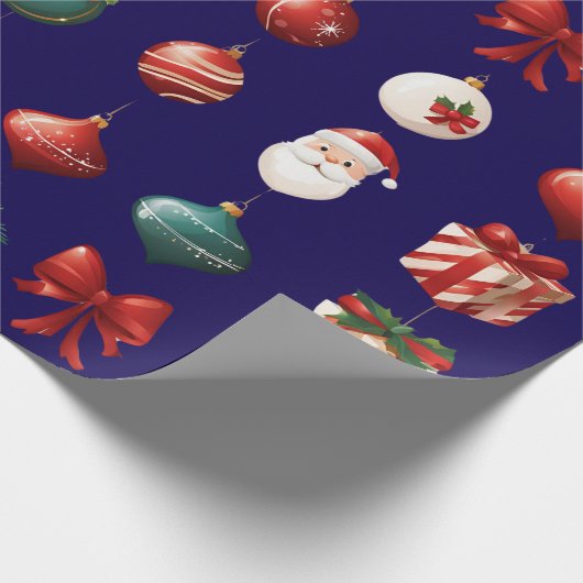 Moderne kerstdecoraties cadeaupapier (Hoek)