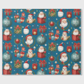 Moderne kerstdecoraties cadeaupapier (Vlak)