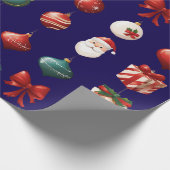 Moderne kerstdecoraties cadeaupapier (Hoek)