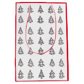 Moderne kerstdennenboom geschenkzak medium cadeauzakje (Voorkant)