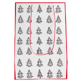 Moderne kerstdennenboom geschenkzak medium cadeauzakje (Achterkant)