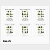 Moderne Kerstdennenboom Kaarslabels Vierkante Sticker (Vel)
