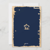 Moderne kerstdiner partij religieuze kerststal feestdagenkaart (Achterkant)