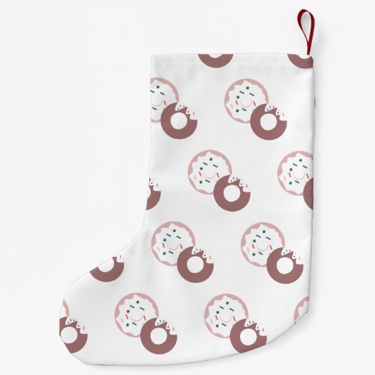 Moderne kerstdonuts Dot Sprinkles Kleine Kerstsok (Achterkant)