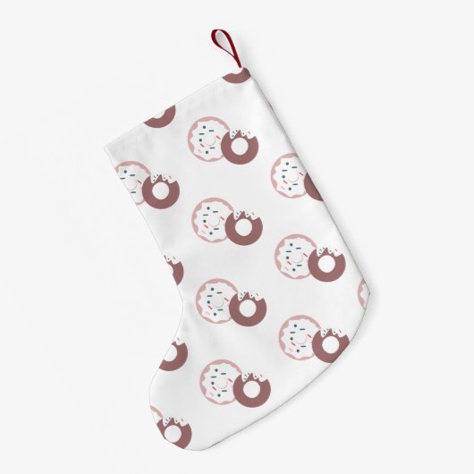 Moderne kerstdonuts Dot Sprinkles Kleine Kerstsok (Achterkant (Hangend))