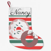 Moderne kerstdonuts Dot Sprinkles Kleine Kerstsok (Voorkant)