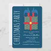 Moderne Kerstelf in Cadeau Kerstfeest Kaart (Voorkant)