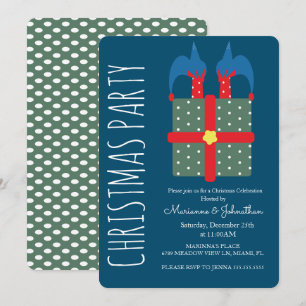 Moderne Kerstelf in Cadeau Kerstfeest Kaart