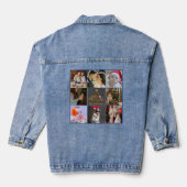 Moderne kerstfamilie foto Rustic Denim Jacket (Achterkant)
