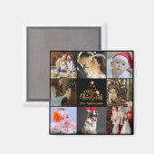 Moderne kerstfamilie foto Rustic Magneet (Voorkant / Achterkant)