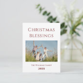 Moderne kerstfamilie Fotovakantie Briefkaart (Staand voorkant)