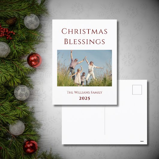 Moderne kerstfamilie Fotovakantie Briefkaart